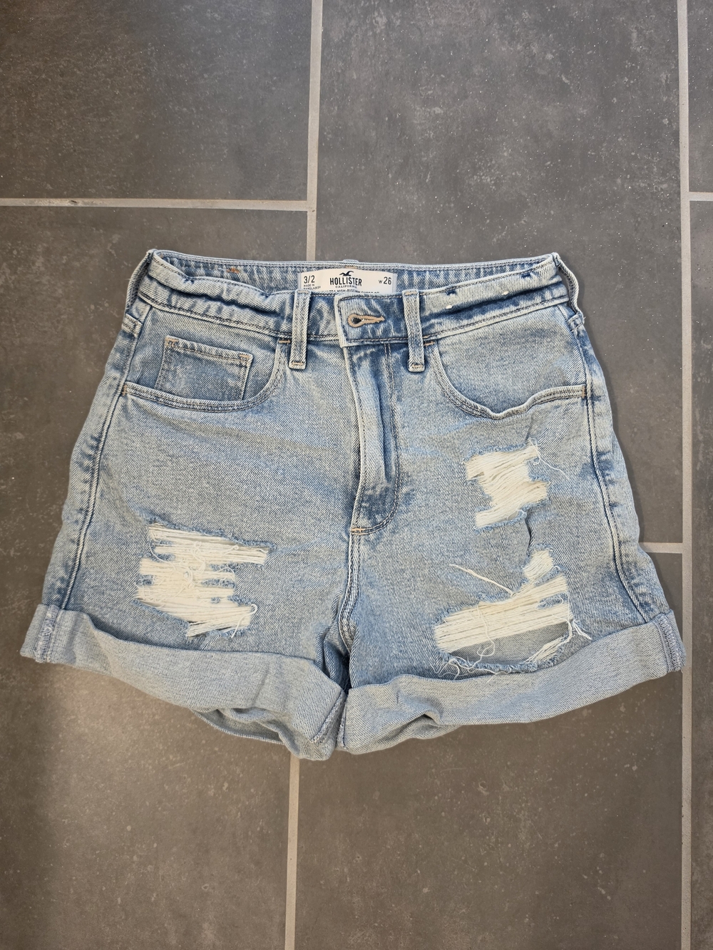 Hollister Light Distressed Denim Shorts